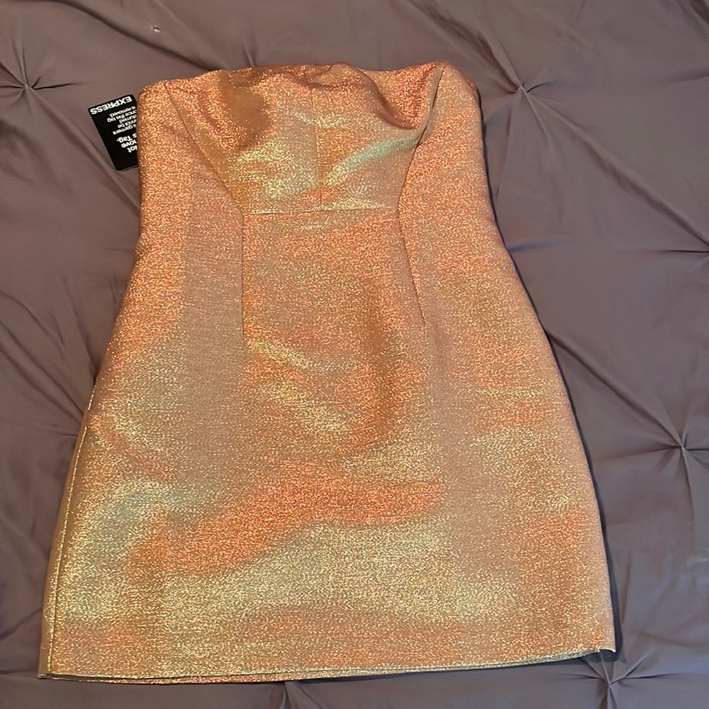 Express gold mini dress